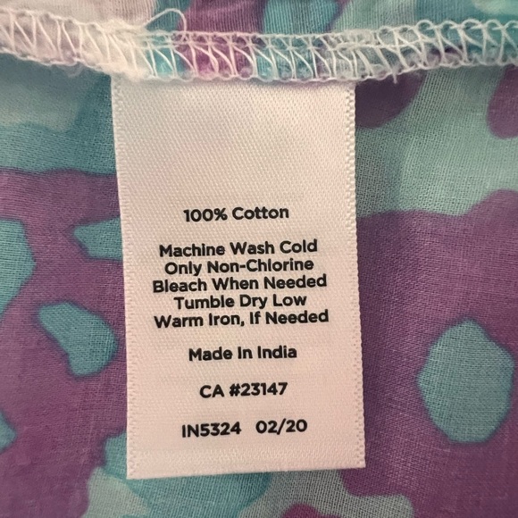 Talbots Plus Petite Paisley Blouse in Purple,White and Blue- 2Xp - Picture 3 of 10